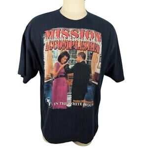 Barack Michelle Obama T-Shirt Bootleg Rap Tee Mission Accomplished MLK Political